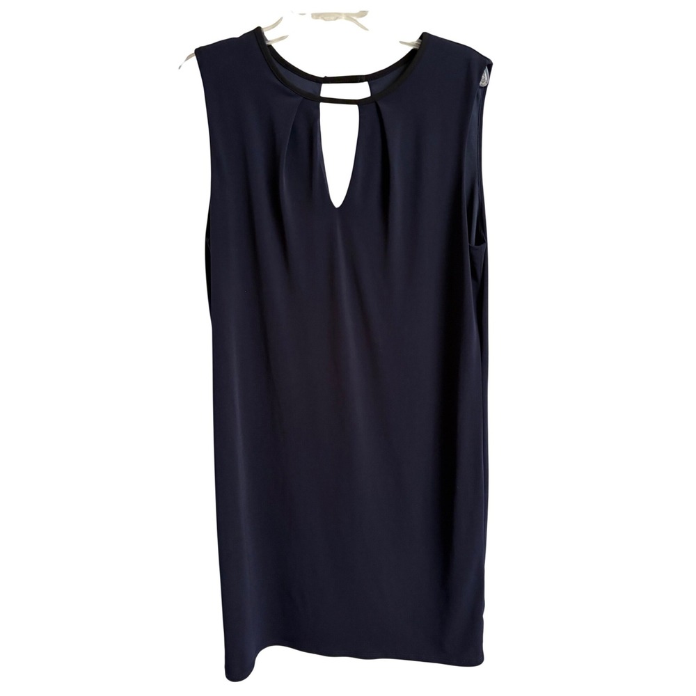 KUT‎ from the Kloth Navy Blue Keyhole Pleated Sleeveless Shift Dress Size 10